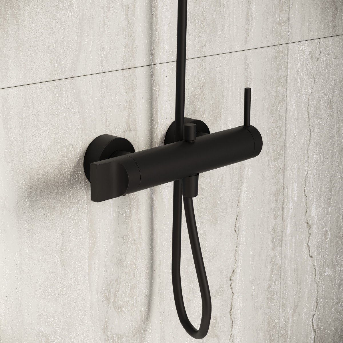 Смеситель настенный VitrA Origin A4261936WTC для ванны однорычажный матовый черный латунь