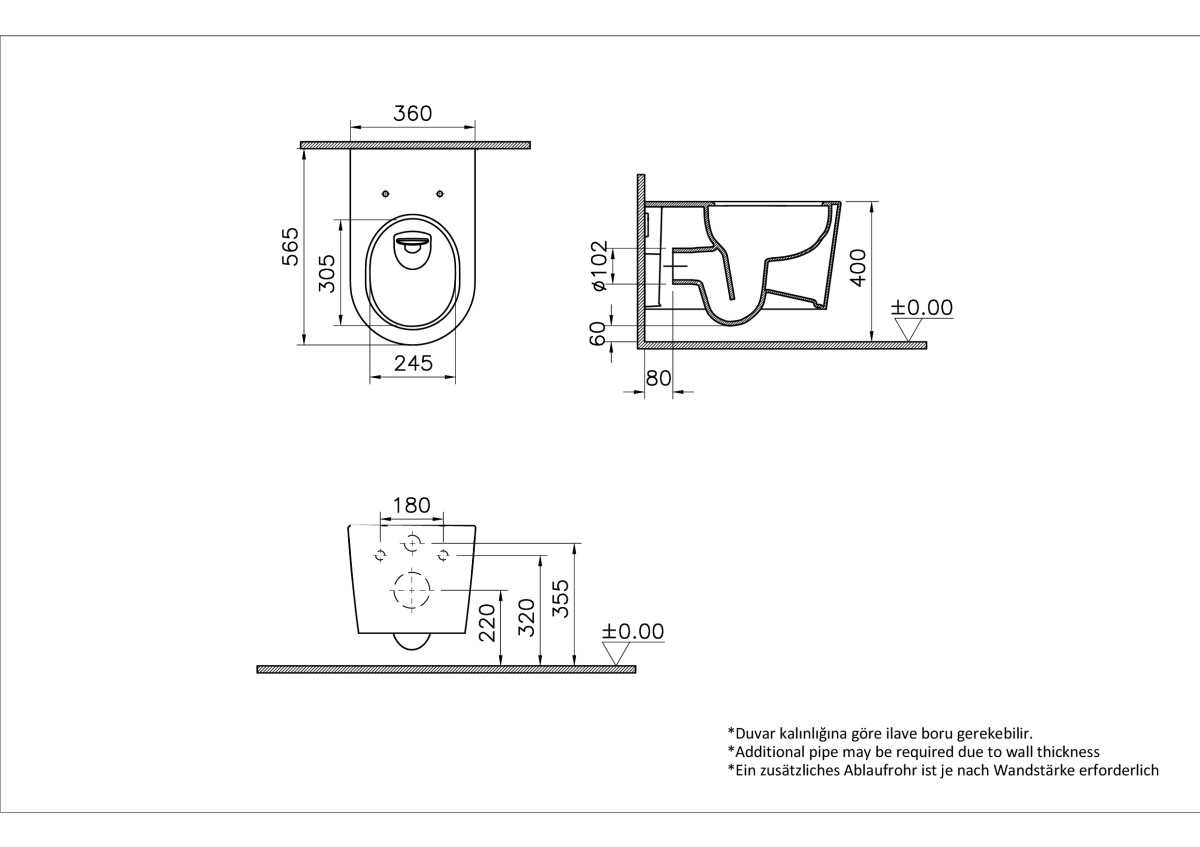 Подвесной унитаз VitrA Nest 7870B403-0075 безободковый QuantumFlush белый санитарный фарфор антибактериальное покрытие Hygiene + Clean
