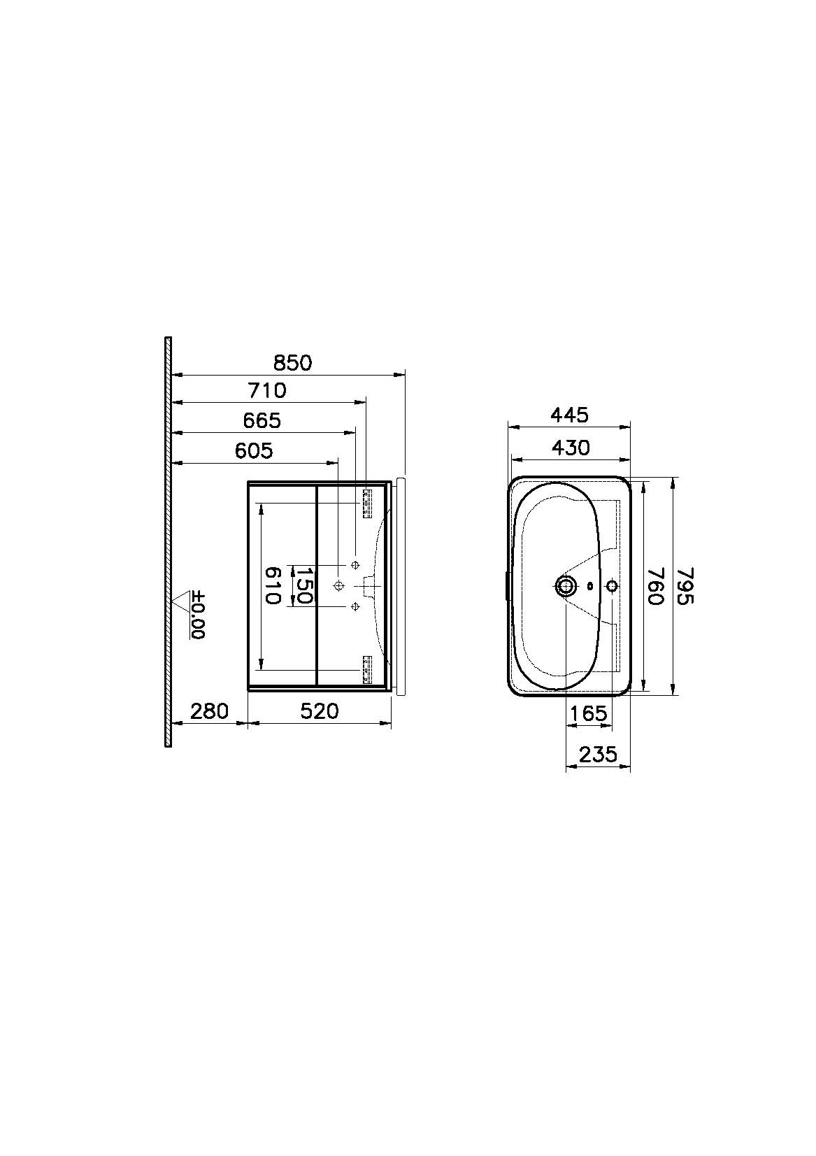 Шкаф Nest Trendy с раковиной, 80 см, натуральное дерево