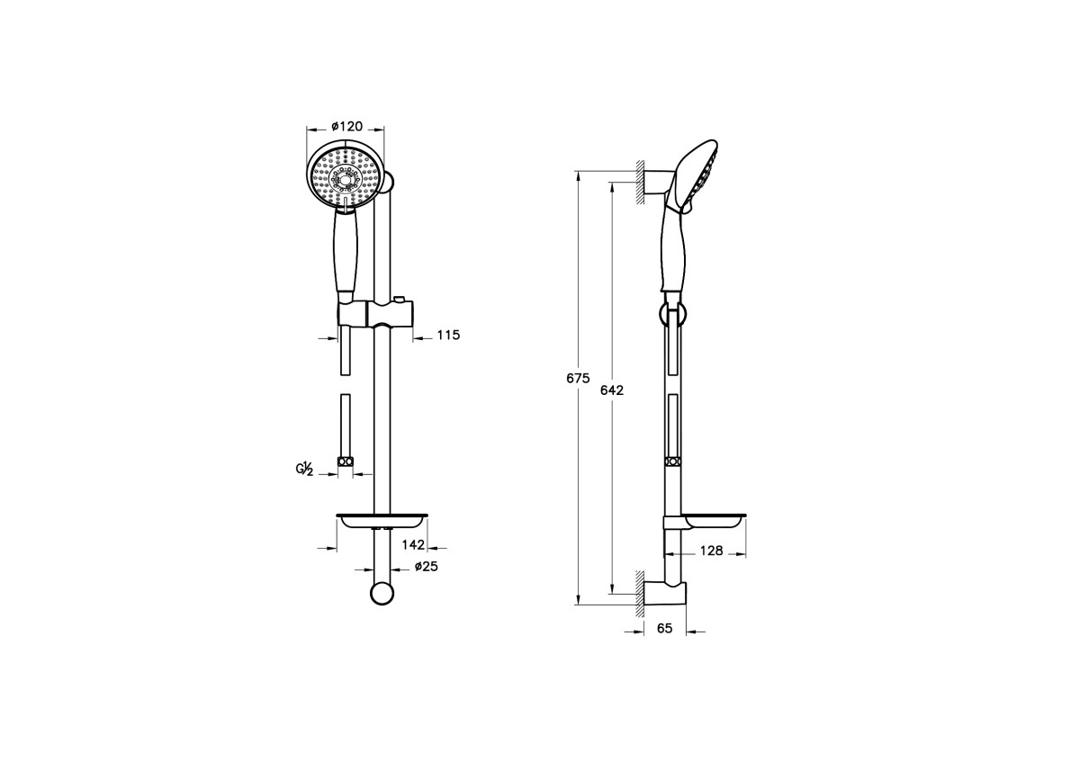 Душевая стойка VitrA Cozy A45682EXP с ручным душем без смесителя с мыльницей хром