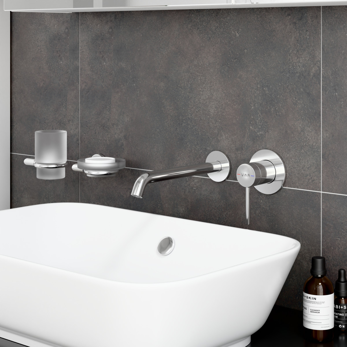 Встраиваемый смеситель для раковины VitrA Minimax Round (Раунд) (Минимакс Раунд) A43549EXP однорычажный хром латунь