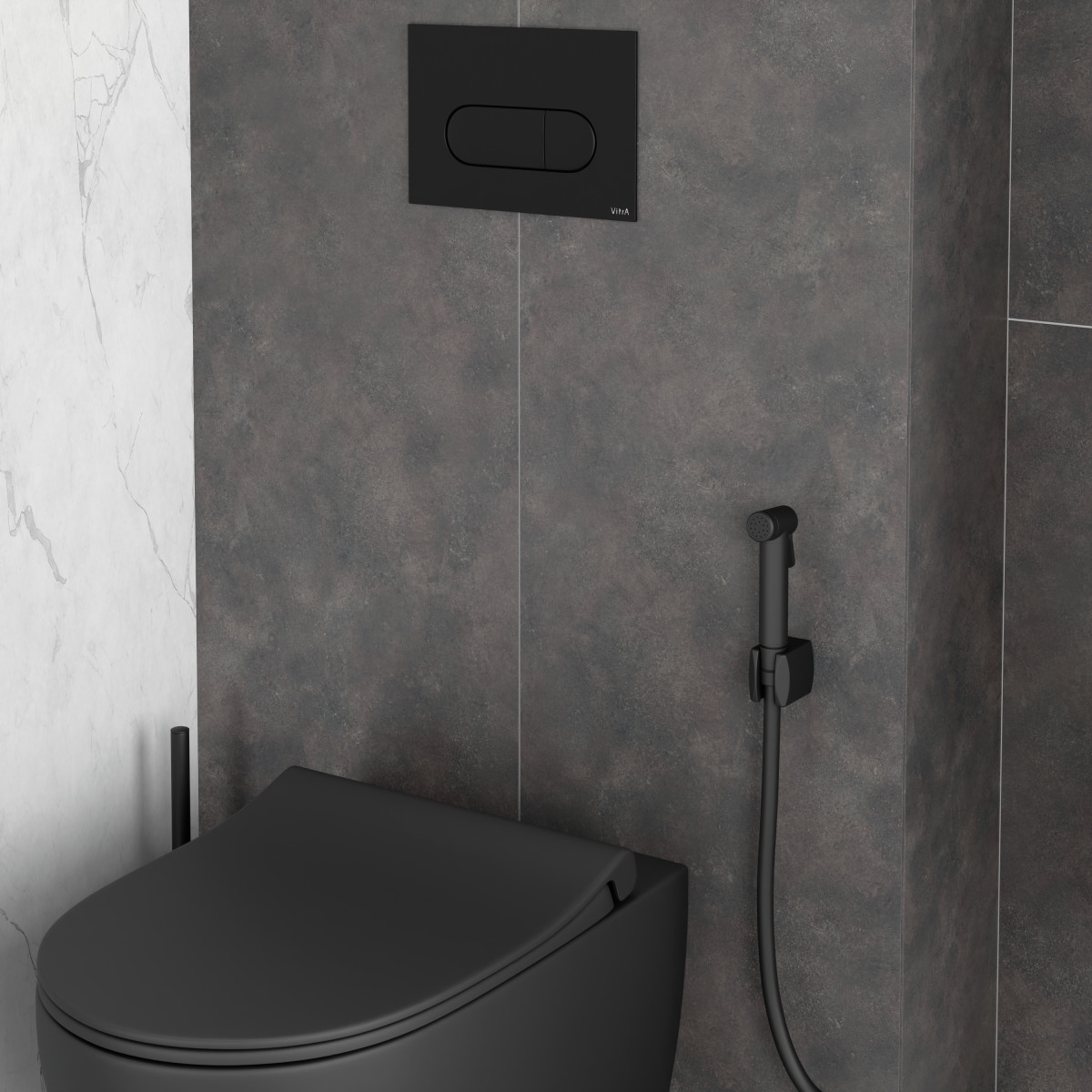 Гигиенический душ A4574736 VitrA без смесителя матовый черный латунь