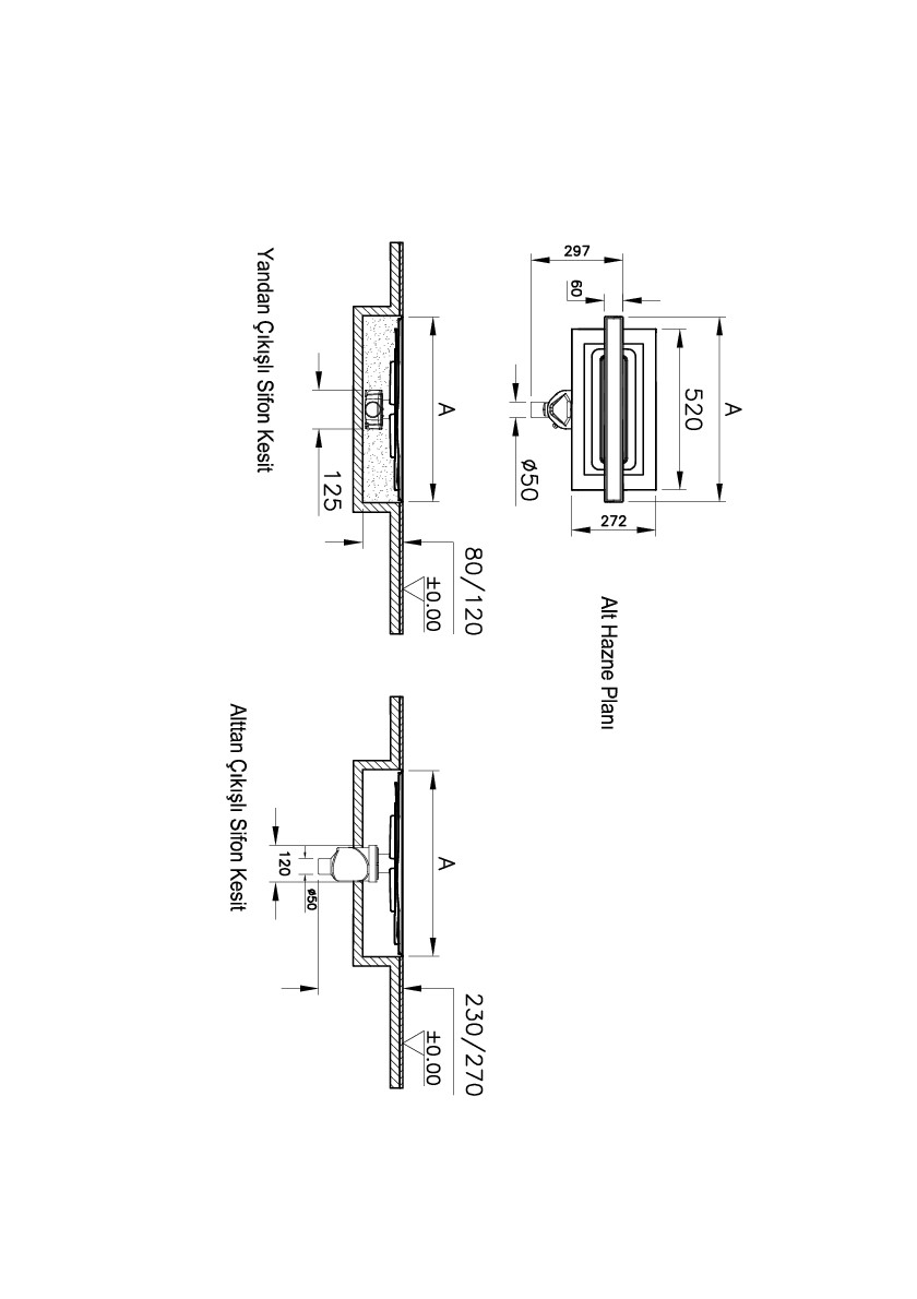 Душевой трап VitrA Eco-Flow 59980482000 80 x 6 см горизонтальный с мокрым затвором матовый хром