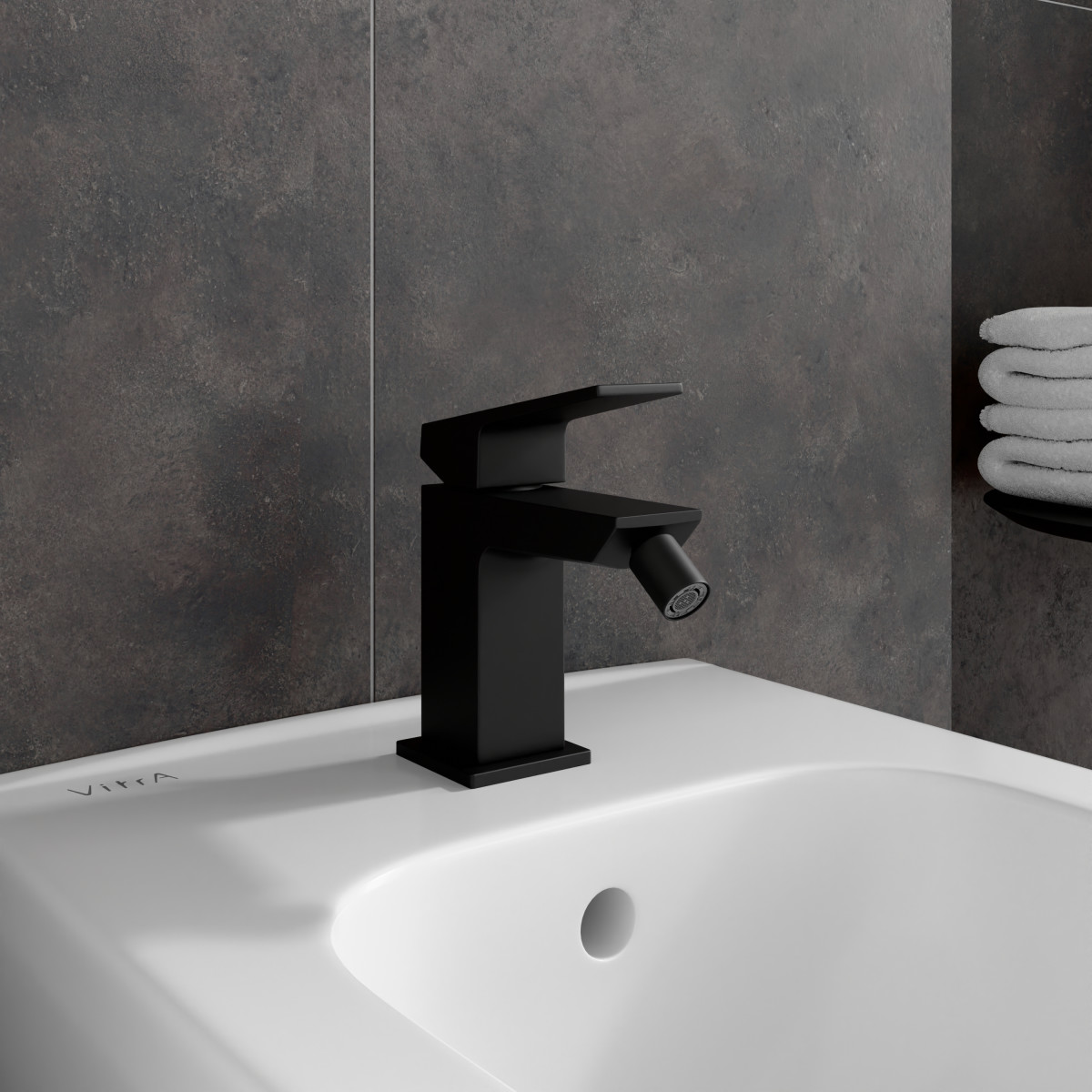 Смеситель для биде VitrA Minimax Square A4372636EXP однорычажный матовый черный латунь