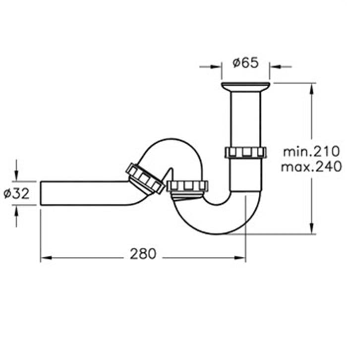 Сифон для раковины U (пластиковый)