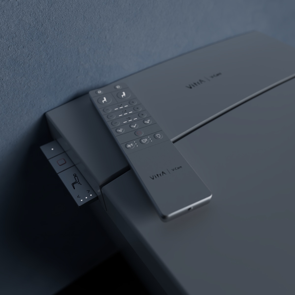 Умный унитаз VitrA V-Care 3 Prime (Ви-Кеар 3 Прайм) подвесной, смыв торнадо, управление из приложения, с пульта, с боковых клавиш, персональные настройки, вариативность струи, система самоочистки, автоматическое открывание