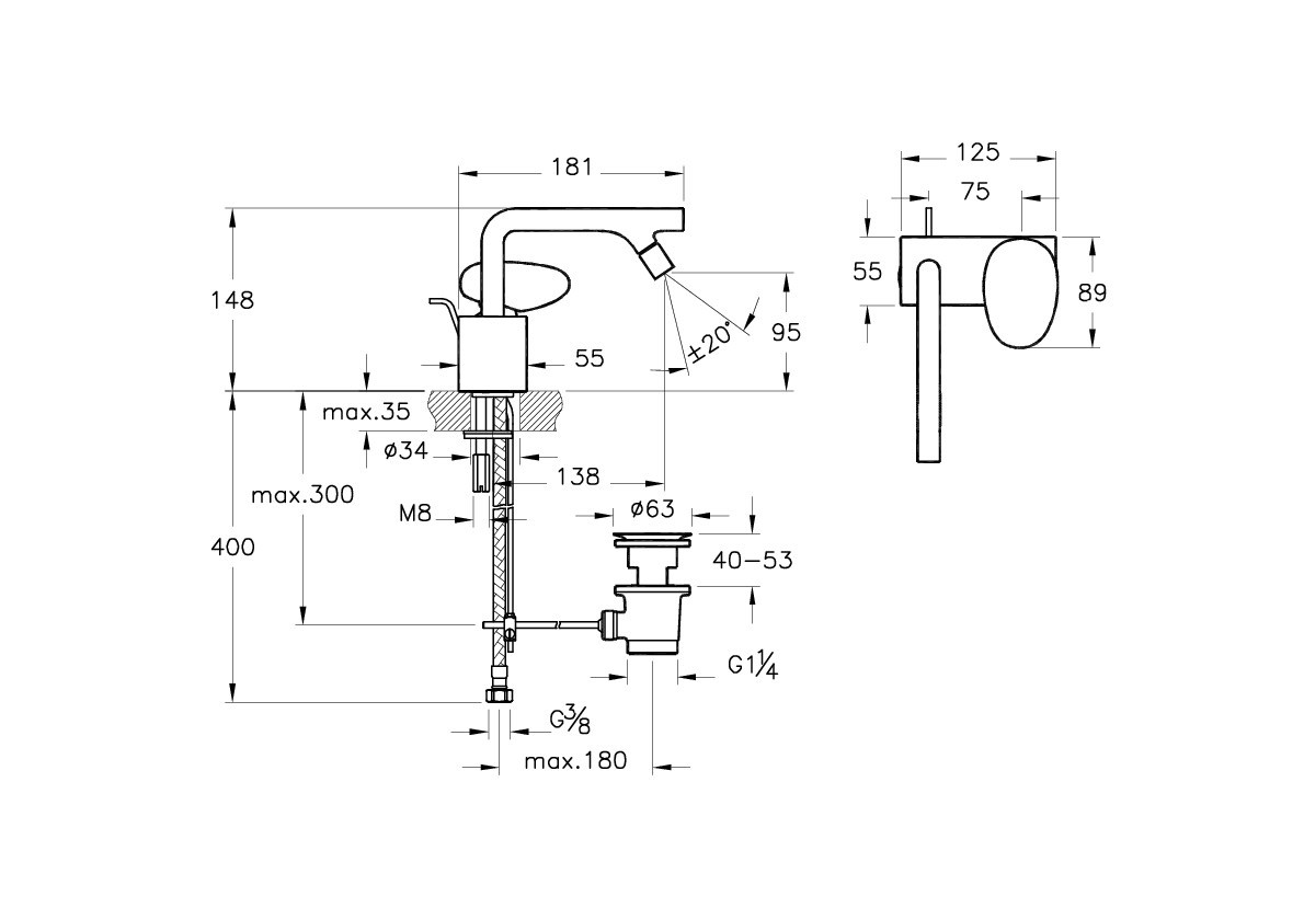 Смеситель для биде Istanbul A41831EXP