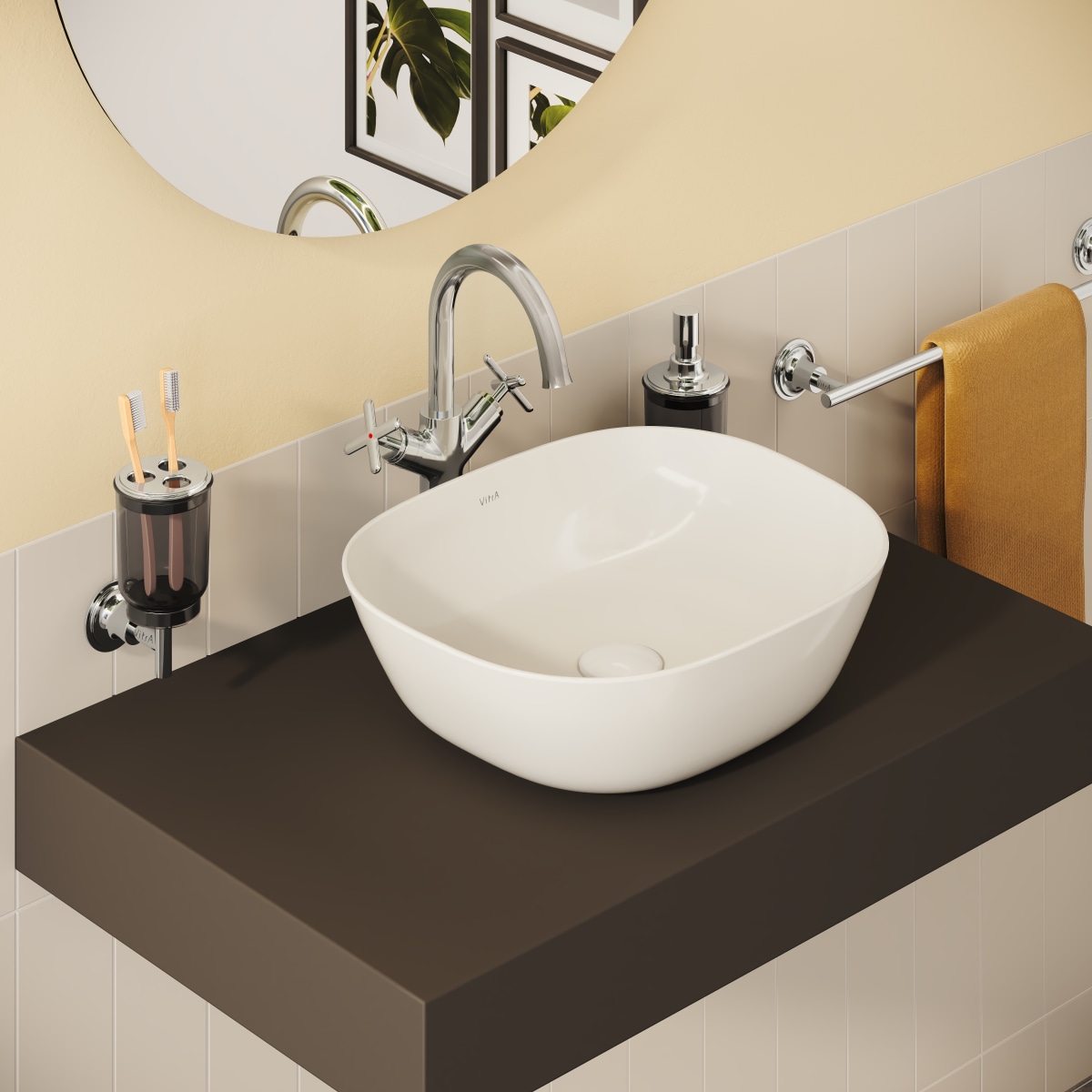 Смеситель для раковины VitrA Origin Classic (Ориджин Классик) A42886 двухрычажный хром латунь