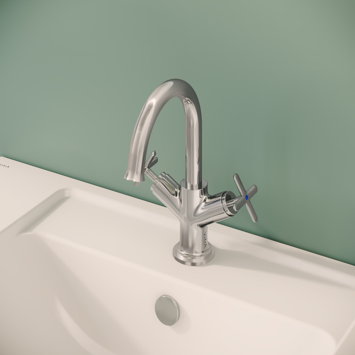 Смеситель для раковины VitrA Origin Classic A42884 двухрычажный хром латунь