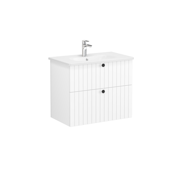 Тумба с раковиной для ванной VitrA Root Groove 69436 80 см матовая белая МДФ