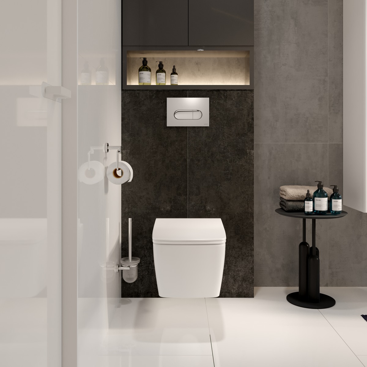 Инсталляция с унитазом VitrA Metropole (Метрополь) 9820B003-7201 комплект 4 в 1 с сиденьем микролифт безободковый цвет клавиши матовый хром