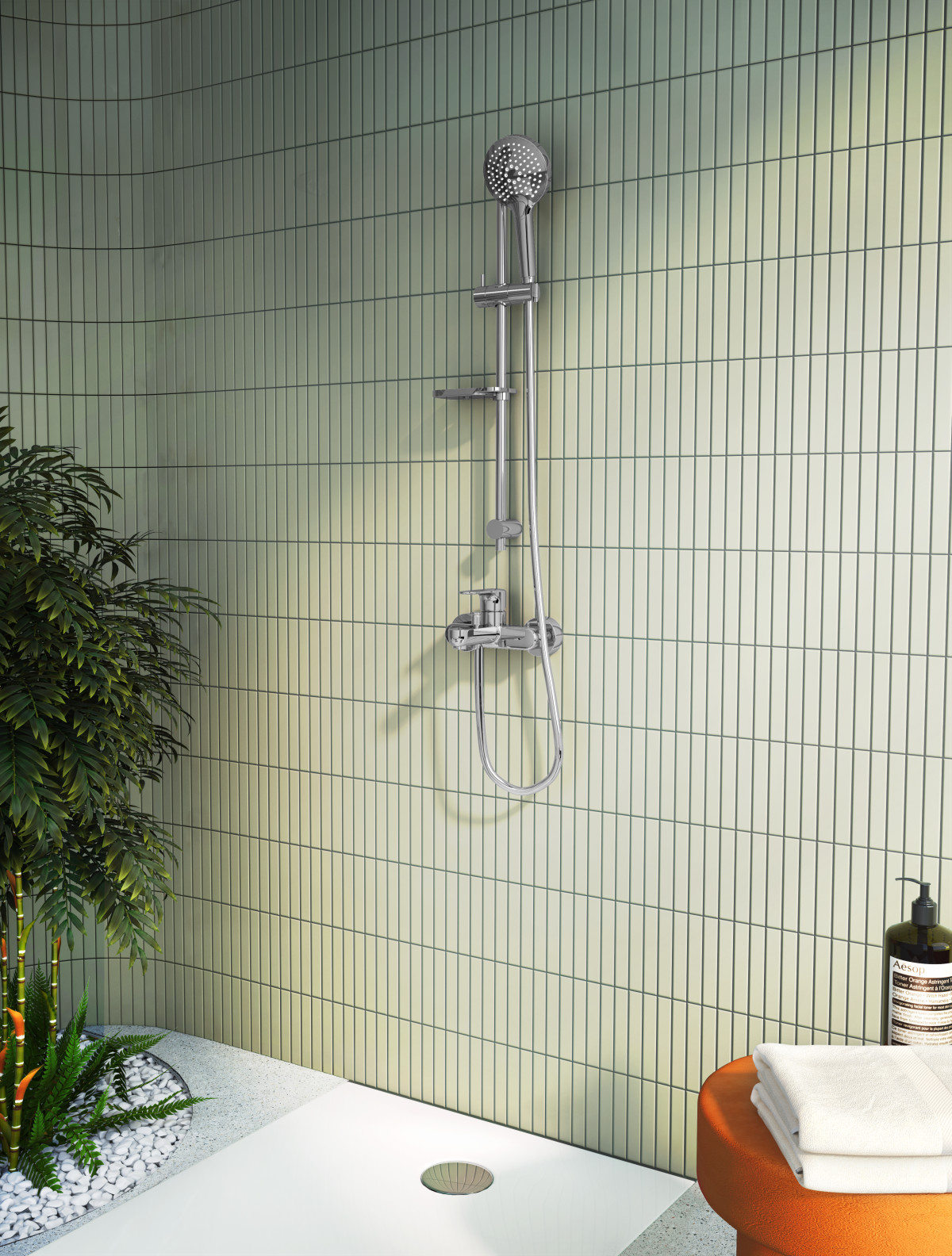 Смеситель настенный VitrA Root Round A42725EXP для ванны однорычажный хром латунь