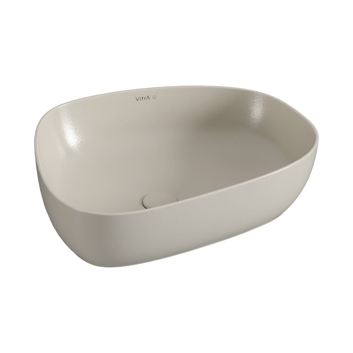 Раковина чаша VitrA Outline Recycled (Аутлайн Ресайклд) 7991B066-0016 57 x 45 см накладная матовая бежевая антибактериальное покрытие Hygiene (Хайджн)