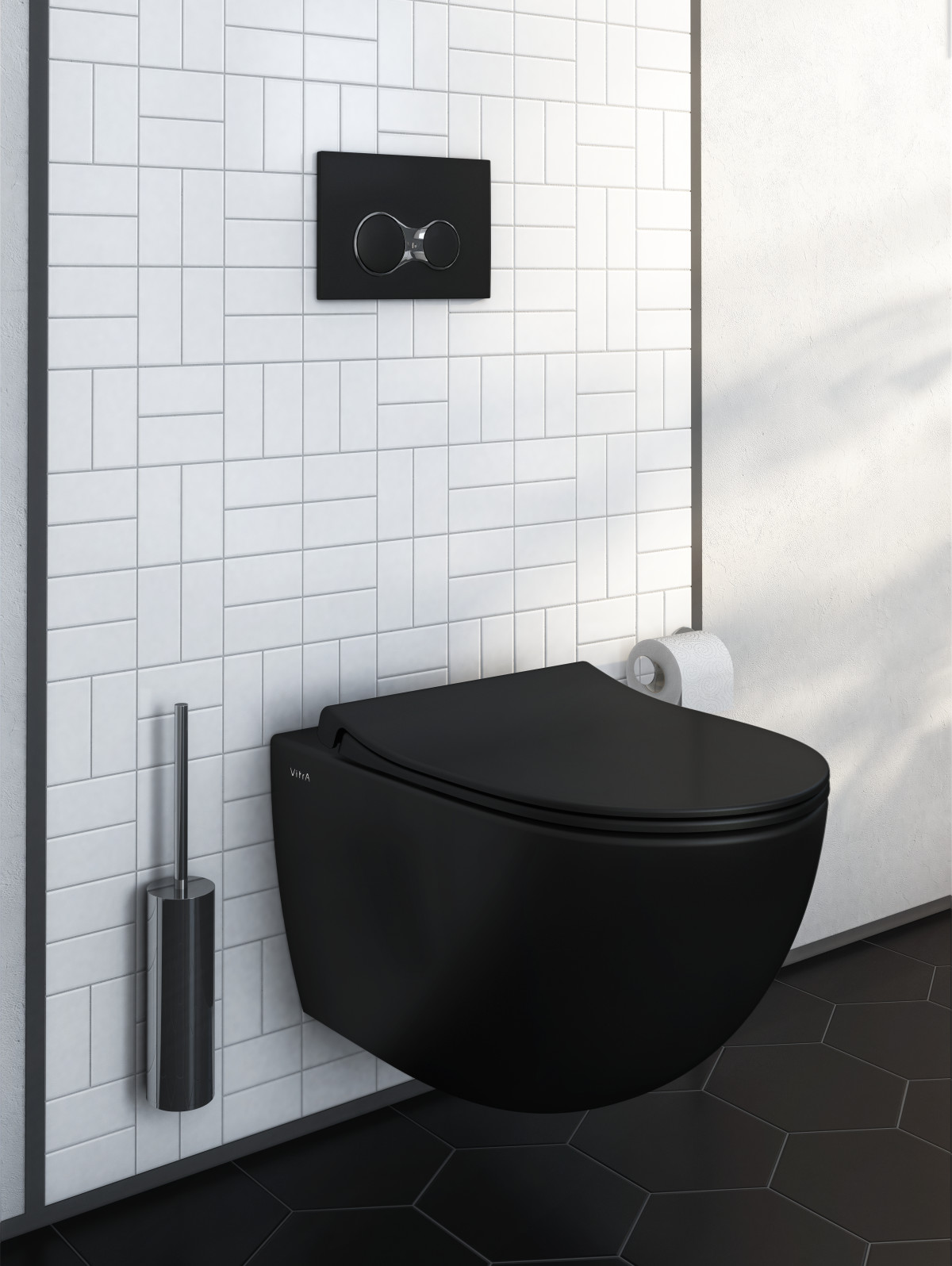 Кнопка смыва для инсталляции VitrA Sirius 740-0411 матовая черная двойный смыв