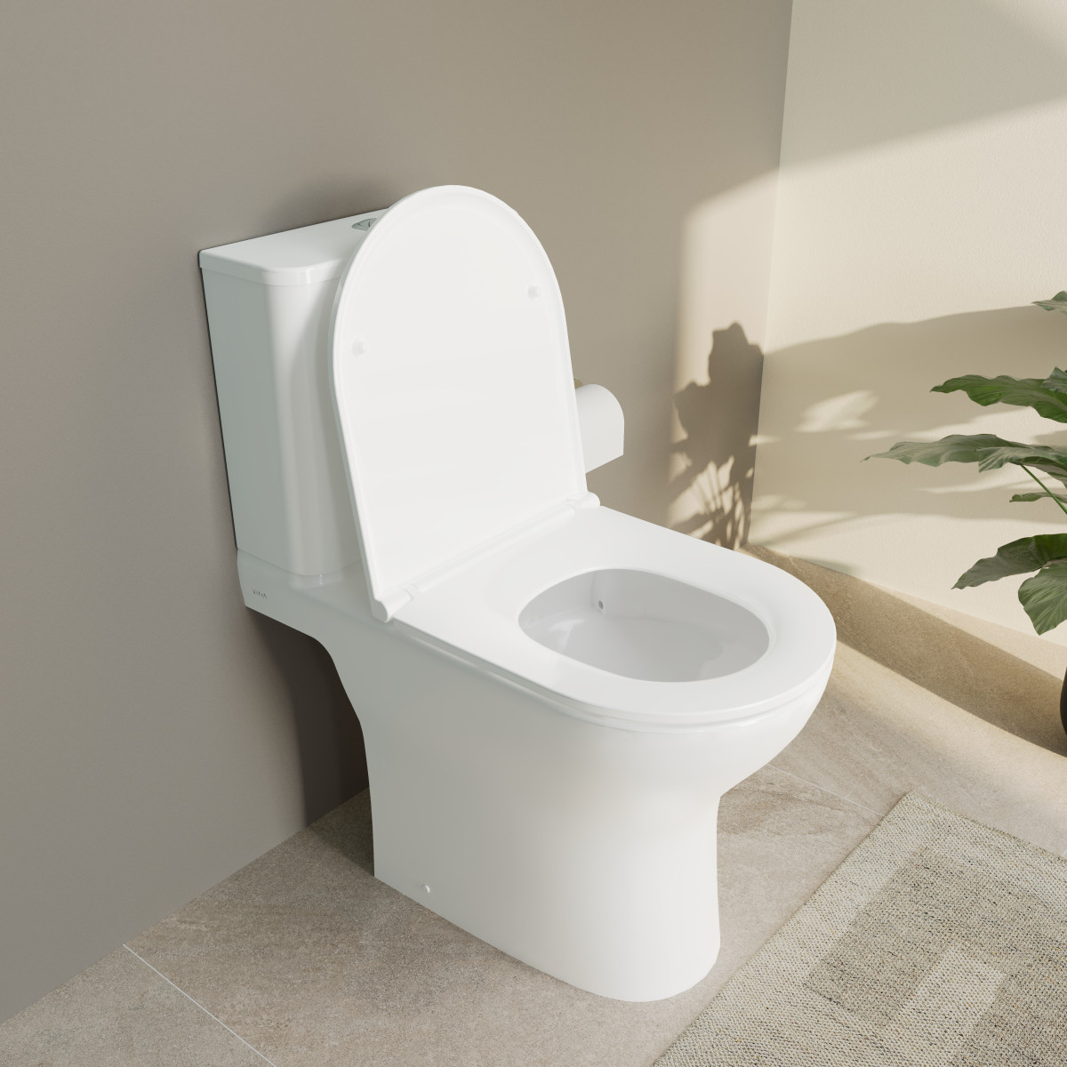 Унитаз-компакт напольный VitrA M50 9889B003-7200 безободковый Vortex (Вортекс)Flush с сиденьем микролифт белый санитарный фарфор
