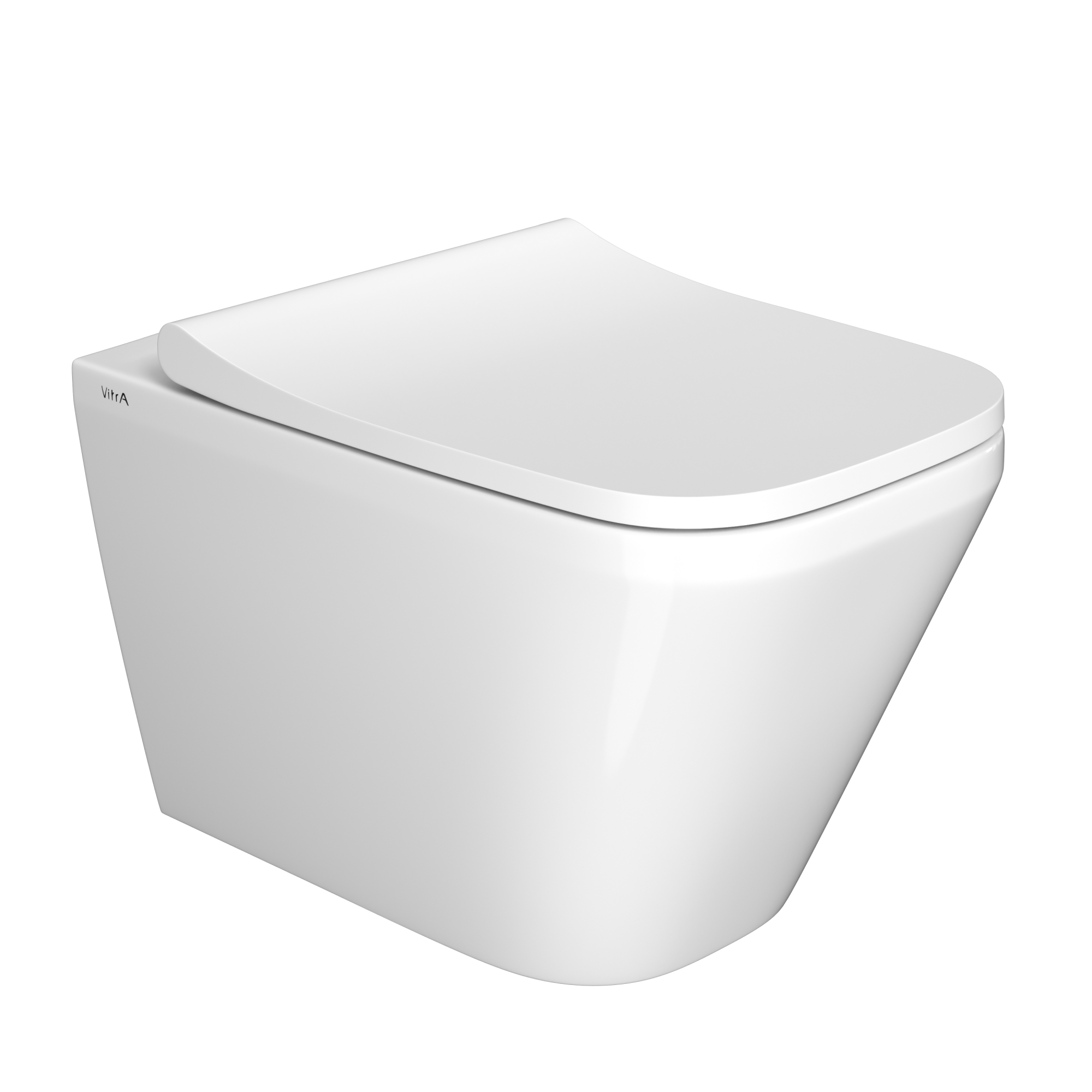 Подвесной унитаз VitrA Integra Square 7082B003-0075 безободковый Rim-ex белый санитарный фарфор антибактериальное покрытие Hygiene