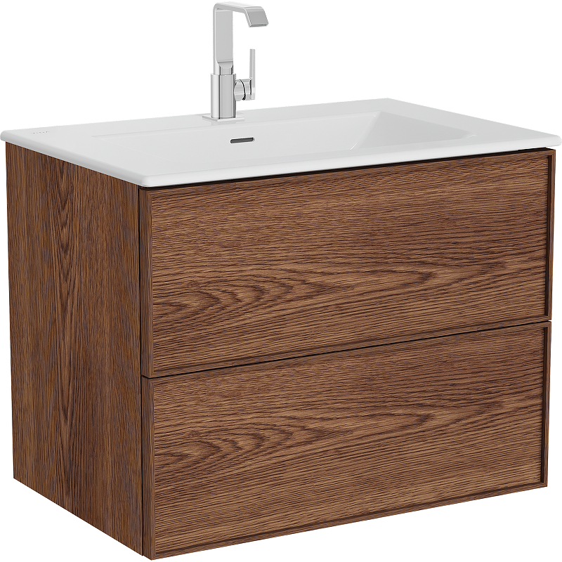 Тумба с раковиной для ванной VitrA Metropole Edge 67155 80 см грецкий орех МДФ