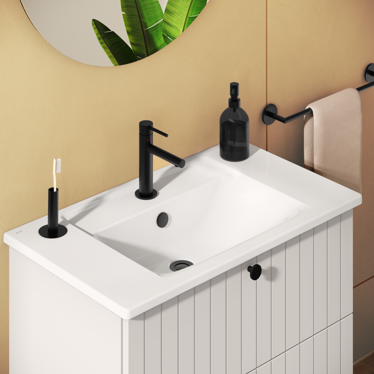 Смеситель для раковины VitrA Origin (Ориджин) A4255636WTC однорычажный матовый черный латунь