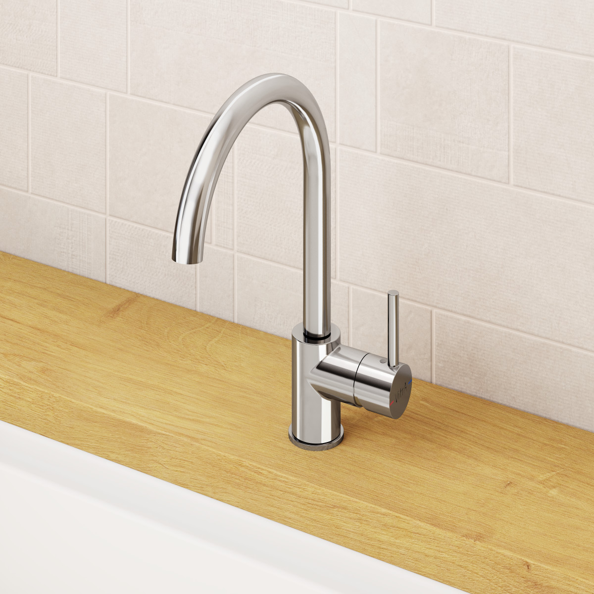 Смеситель для кухни VitrA Minimax S A42091EXP с поворотным изливом однорычажный хром латунь