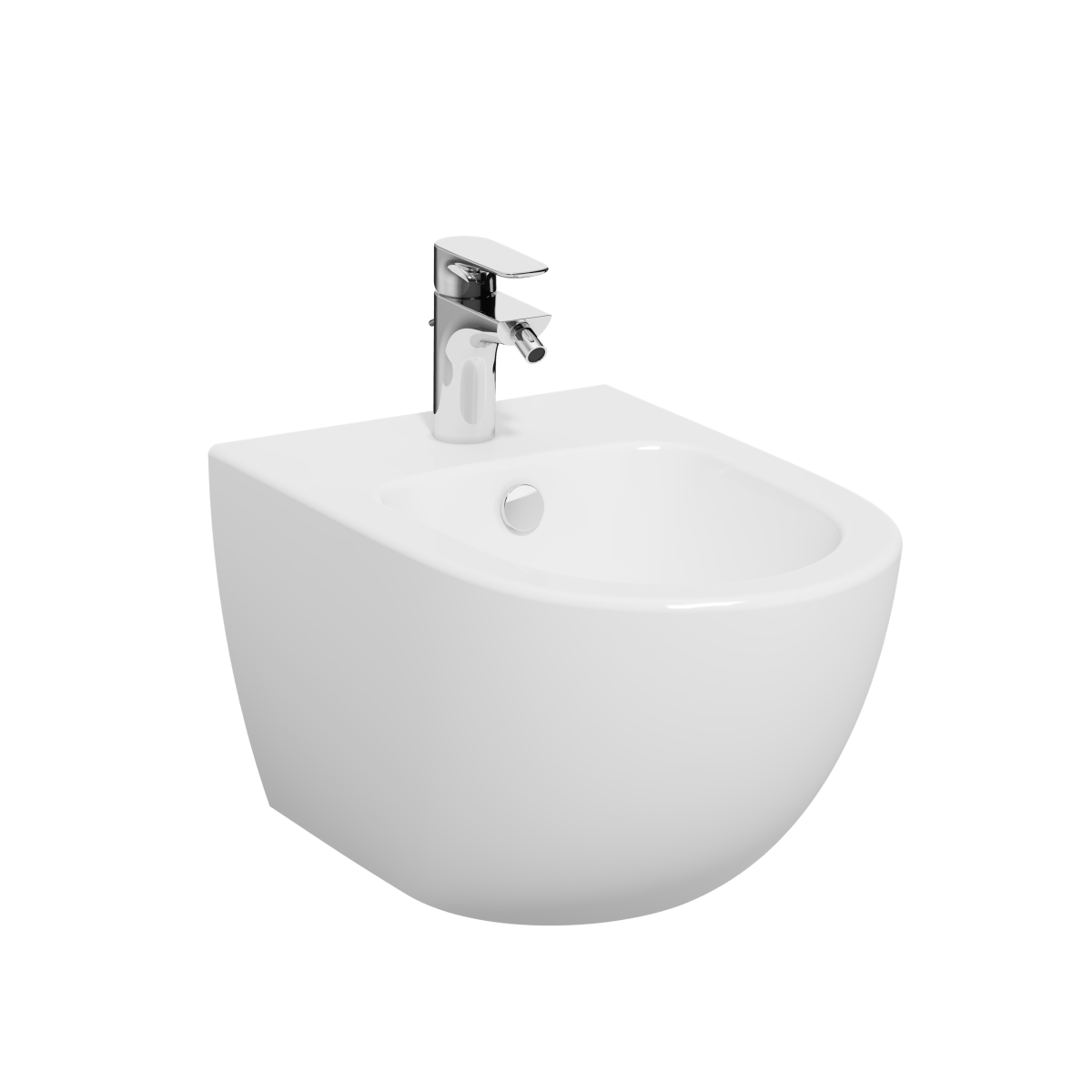 Биде VitrA Sento 4338B003-1046 подвесное белое с отверстием под смеситель покрытие Hygiene