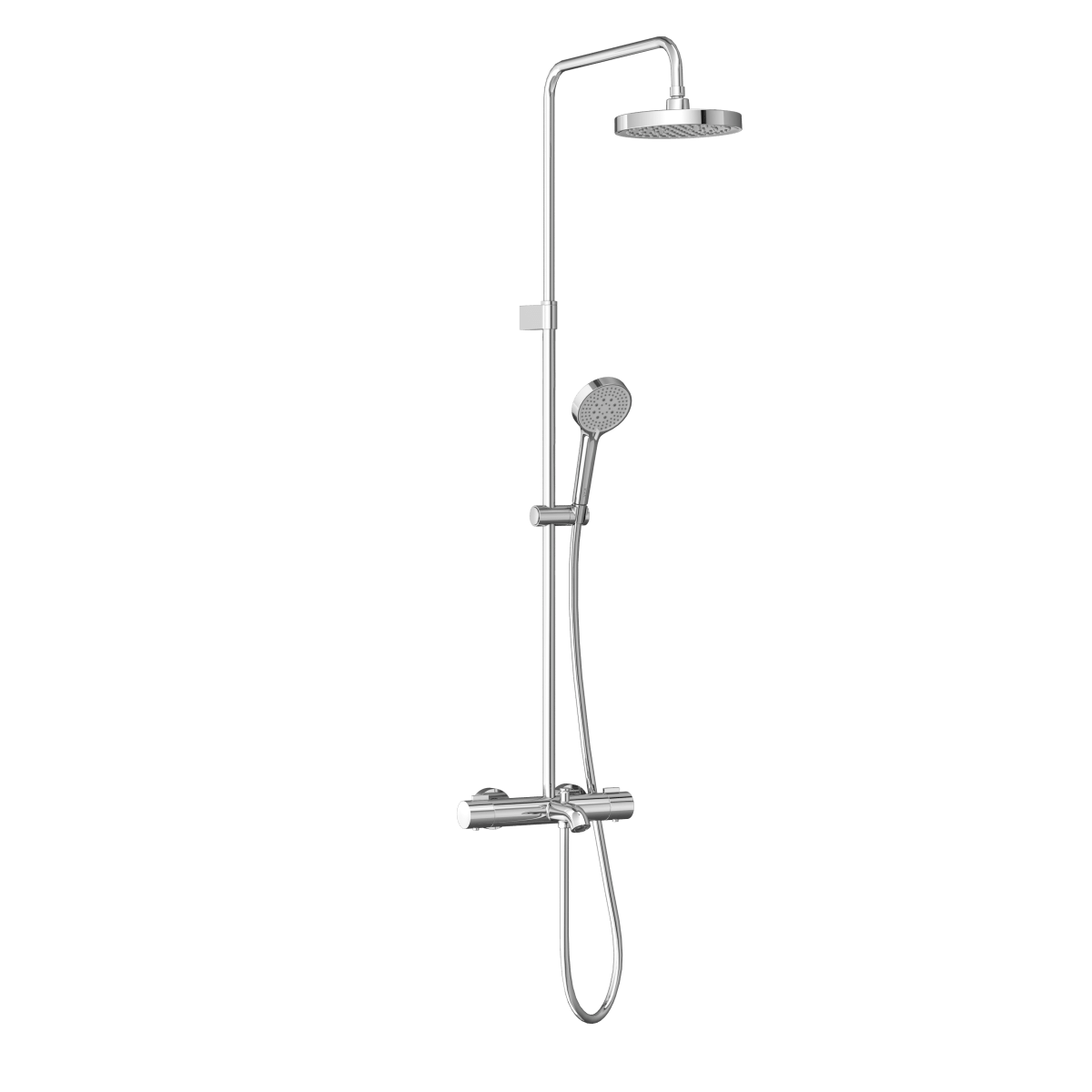 Душевая система VitrA Base Round A47303EXP с термостатическим смесителем и ручным душем хром латунь