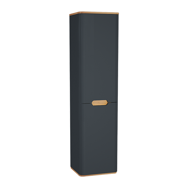 Шкаф пенал в ванную VitrA Sento 60856 40 см с корзиной для белья матовый антрацит МДФ