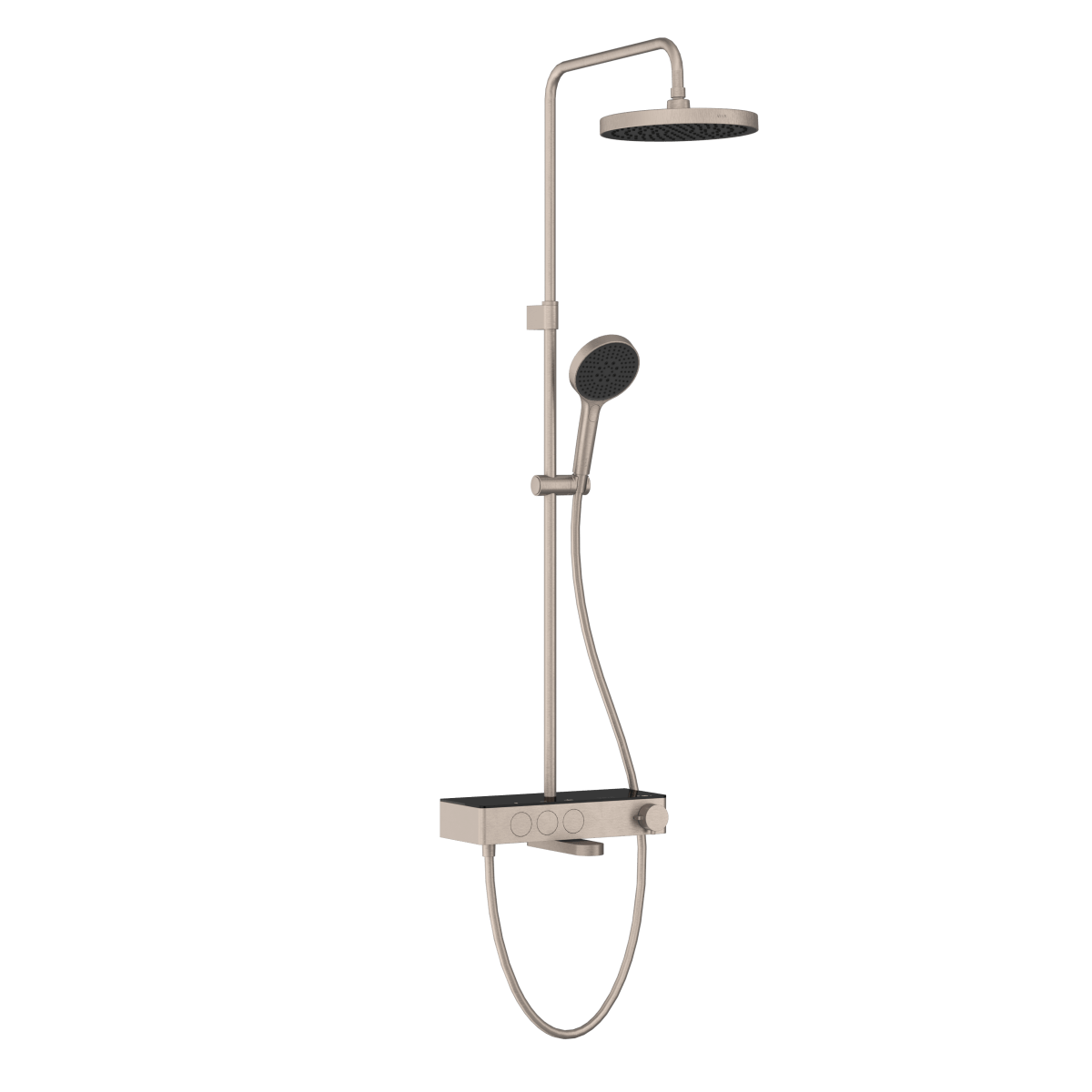 Душевая система VitrA Core Round A4730934EXP с термостатическим смесителем и ручным душем брашированная никель