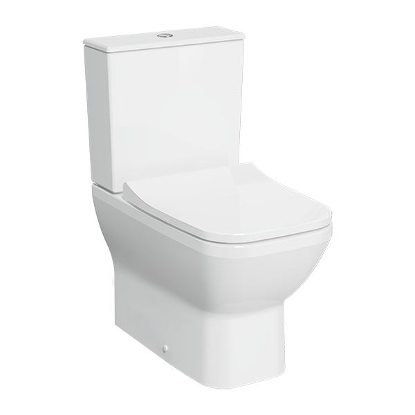 Комплект напольного безободкового унитаза Integra Square Back to Wall, тонкое сиденье микролифт, механизм 3/6 л