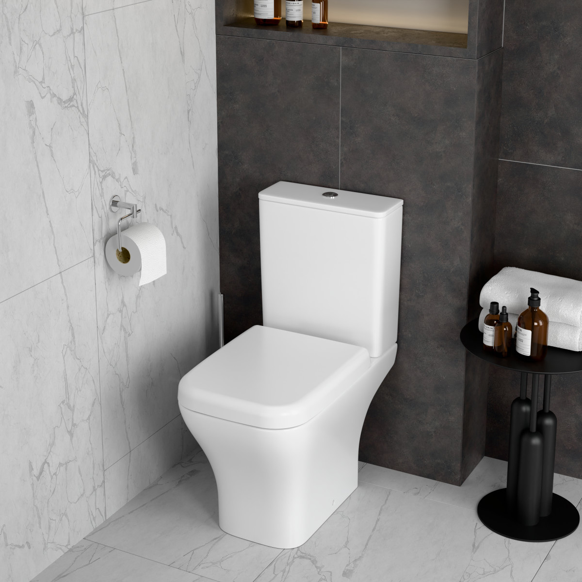 Унитаз-компакт напольный VitrA Polar 9843B003-7201 с сиденьем микролифт белый санитарный фарфор антибактериальное покрытие Hygiene