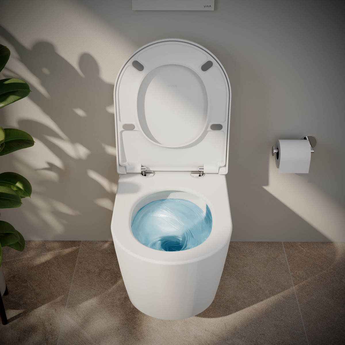 Подвесной унитаз VitrA Metropole Round (Метрополь Раунд) 7910B003-6429 безободковый QuantumFlush (Квантум Флаш) с сиденьем микролифт белый санитарный фарфор