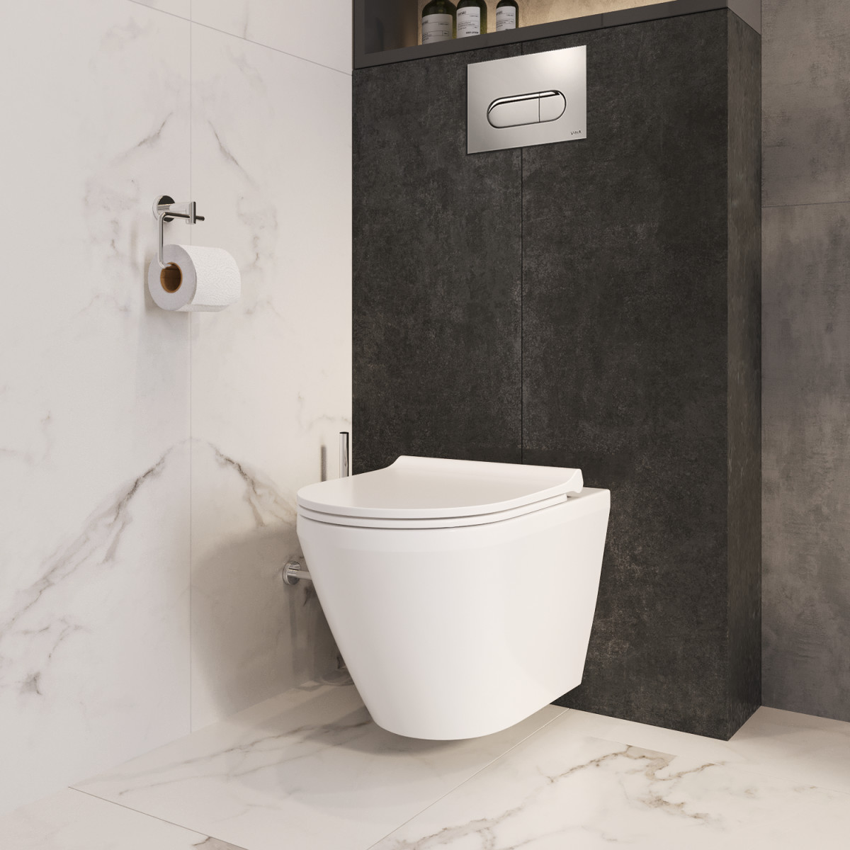 Подвесной унитаз VitrA Integra Round 7041B003-0075 безободковый Rim-ex белый санитарный фарфор антибактериальное покрытие Hygiene