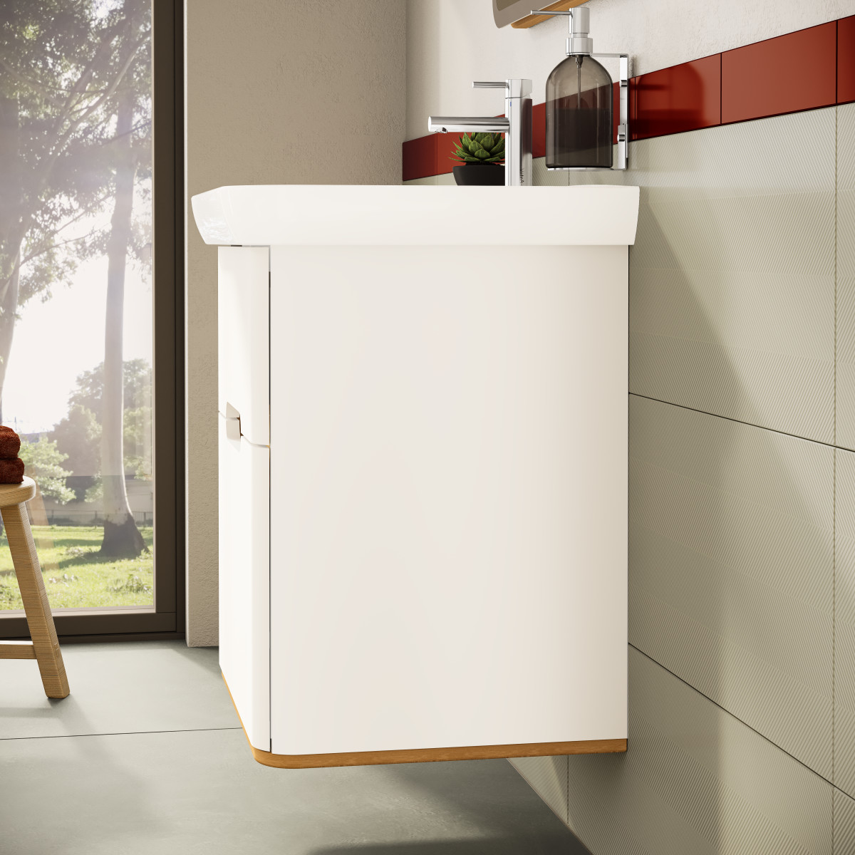 Тумба с раковиной для ванной VitrA Sento 60822 65 см матовая белая МДФ