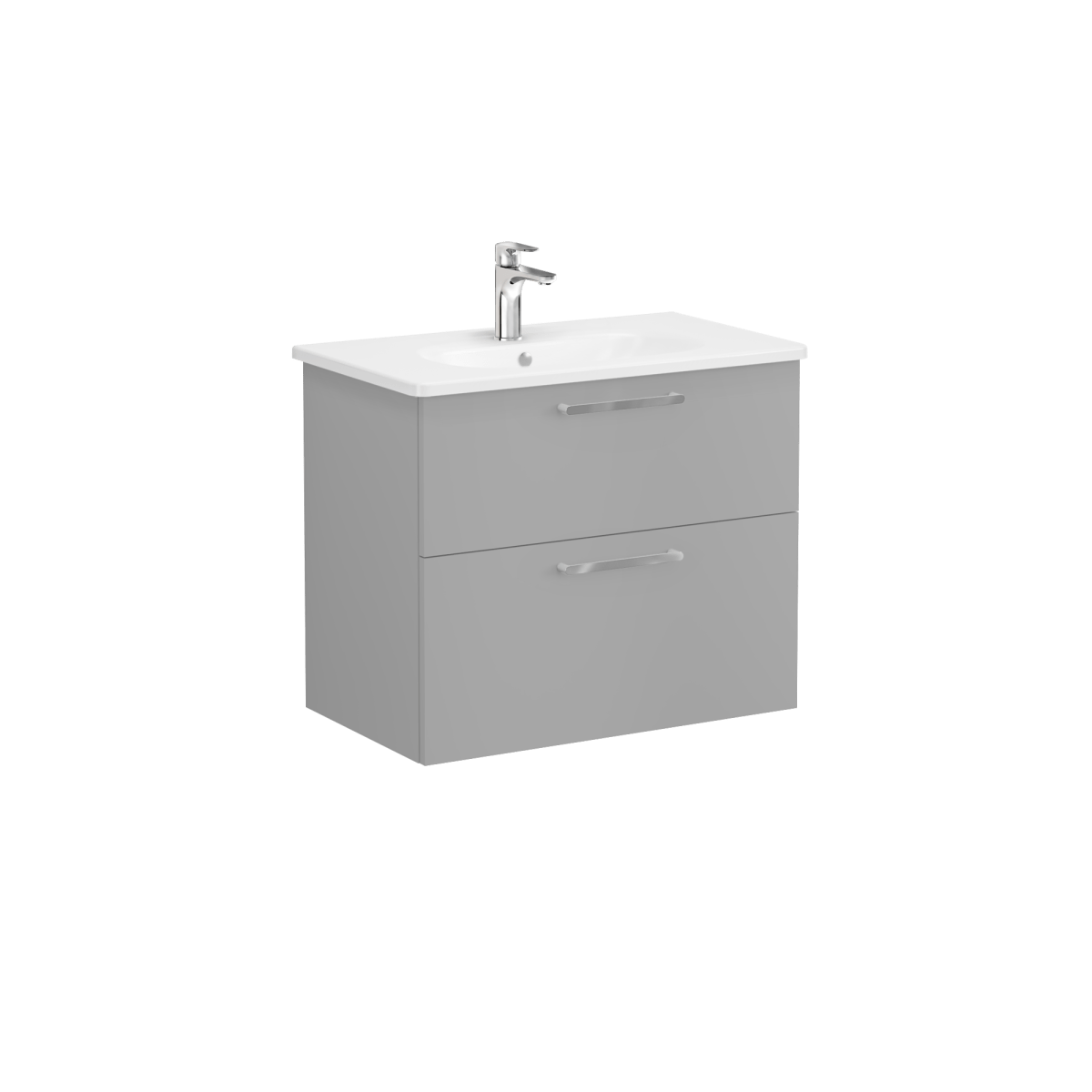 Тумба с раковиной для ванной VitrA Root Flat 68289 80 см матовая серый камень МДФ