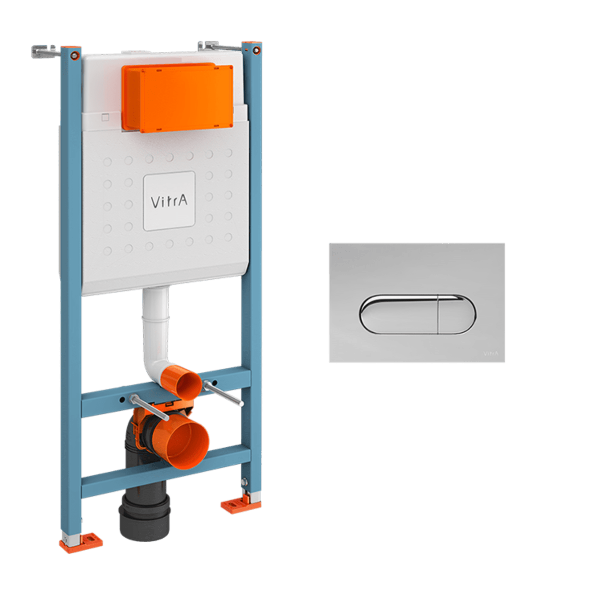 Инсталляция для унитаза VitrA V-Fix Core 800-1873 с кнопкой глянцевой хром