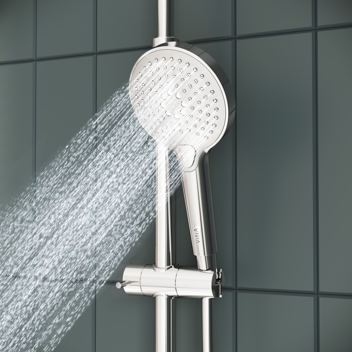 Душевая система VitrA AquaHeat A47201EXP с термостатическим смесителем и ручным душем хром латунь