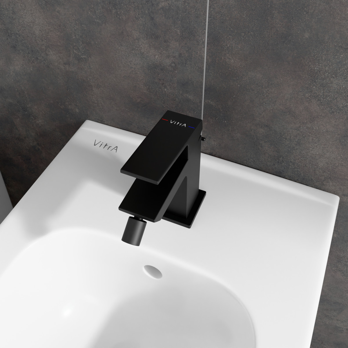 Смеситель для биде VitrA Minimax S (Минимакс С)quare (Минимакс Скуэр) A4372636EXP однорычажный матовый черный латунь