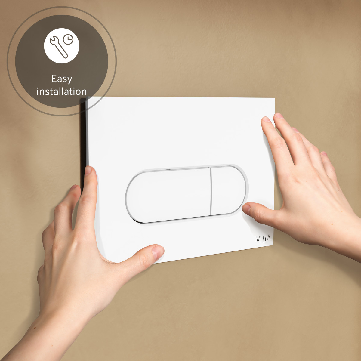 Кнопка смыва для инсталляции VitrA Root (Рут) Round (Раунд) (Рут Раунд) 740-2200 глянцевая белая двойный смыв