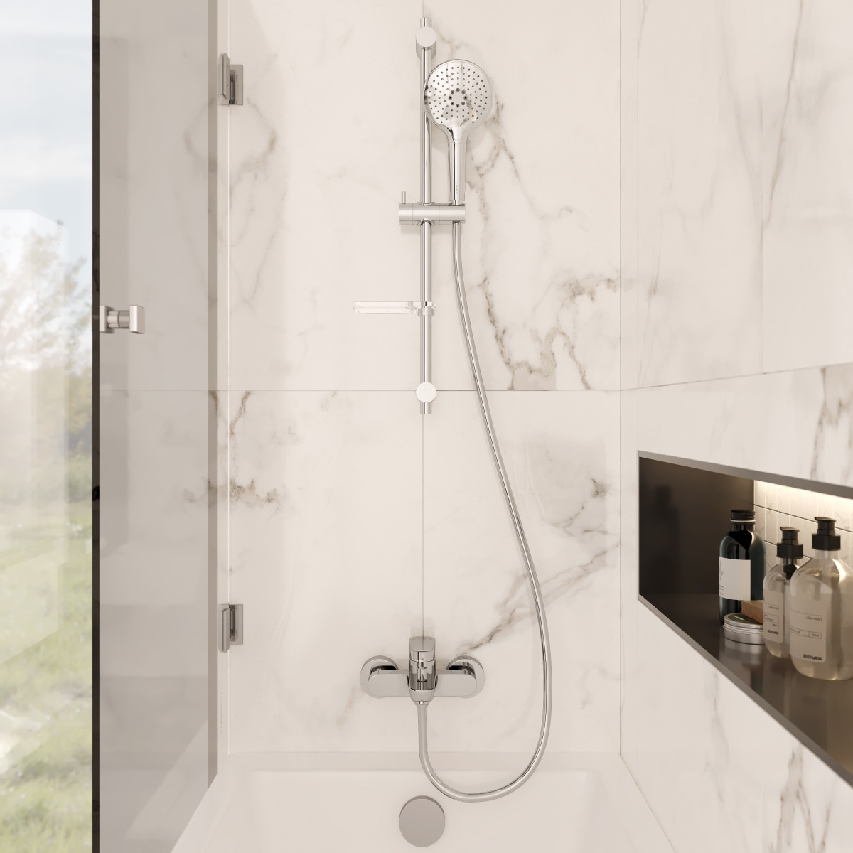 Смеситель настенный VitrA Flow Soft (Флоу Софт) A42946EXP для ванны однорычажный хром латунь