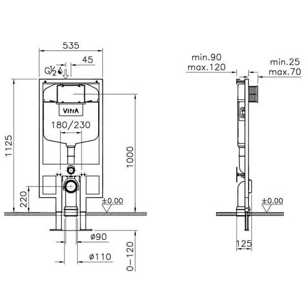 Комплект с инсталляцией Norm L-Box 9773B099-7207