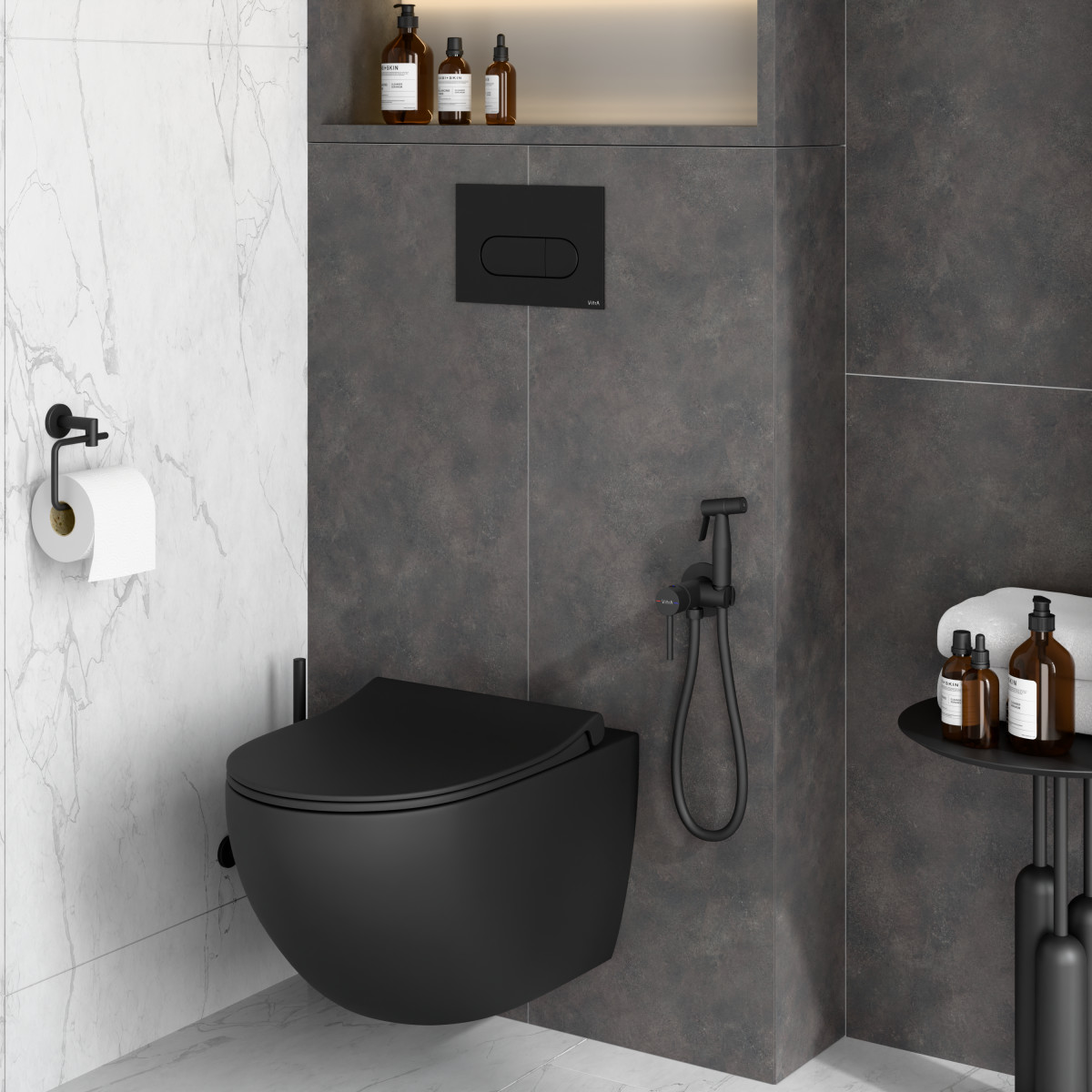 Гигенический душ VitrA A4375136EXP матовый черный латунь