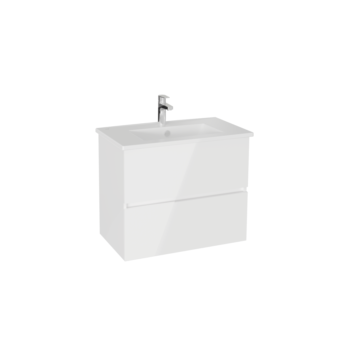 Тумба с раковиной для ванной VitrA Mia Plus Square (Скуэр) (Мия Плюс Скуэр) 69742 80 см глянцевая белая ДСП