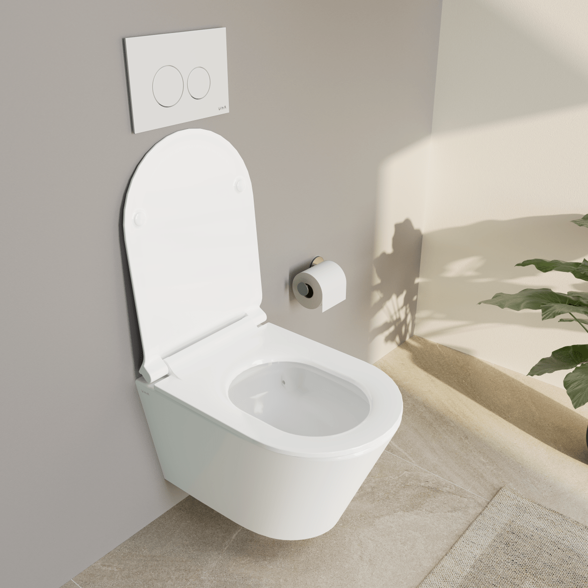 Подвесной унитаз VitrA M50 8302B003-6404 безободковый VortexFlush с сиденьем микролифт дюропласт белый санитарный фарфор