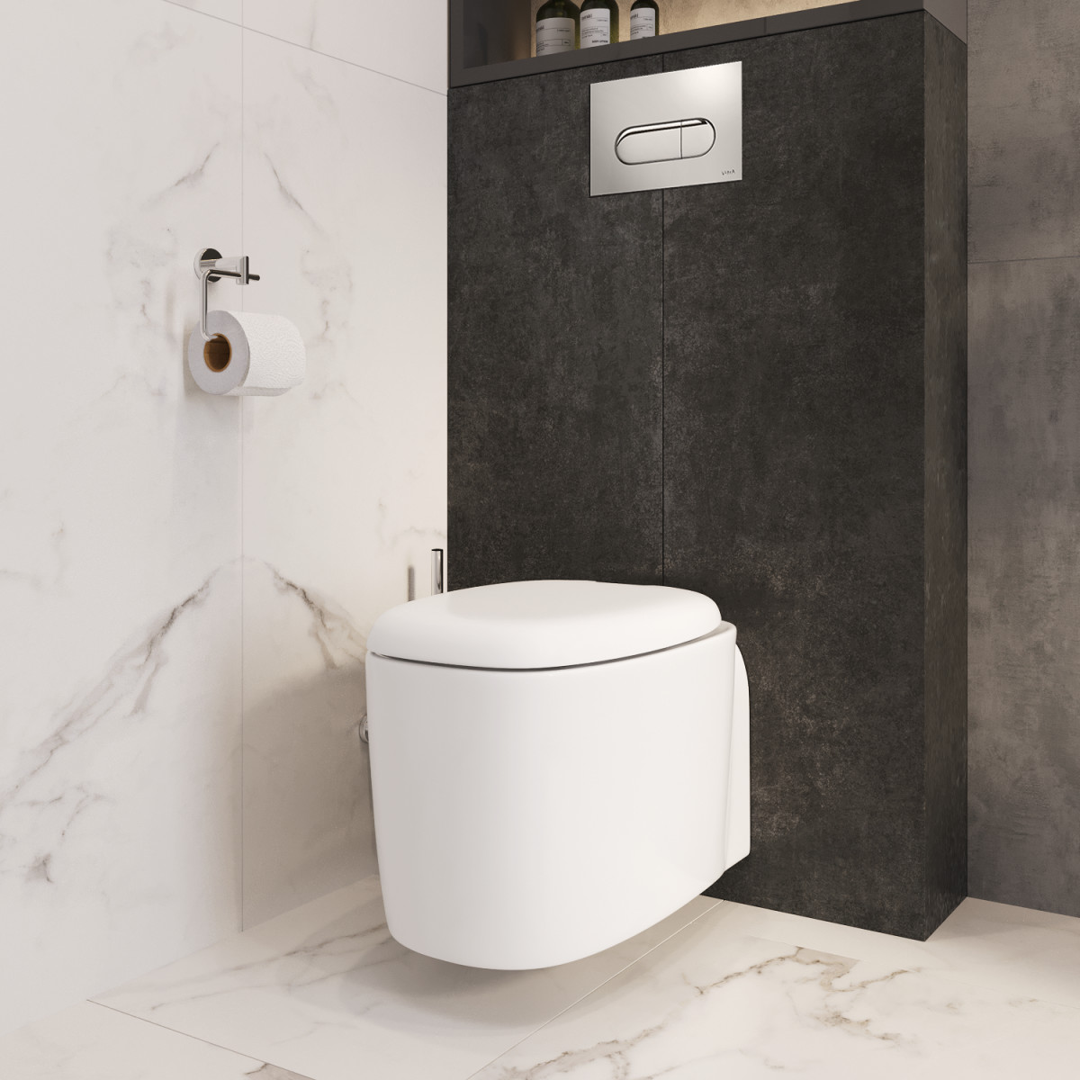 Подвесной унитаз VitrA Plural (Плюрал) 7830B403-0075 безободковый Rim-ex белый санитарный фарфор антибактериальное покрытие Hygiene (Хайджн) + Clean (Хайджн + Клин)