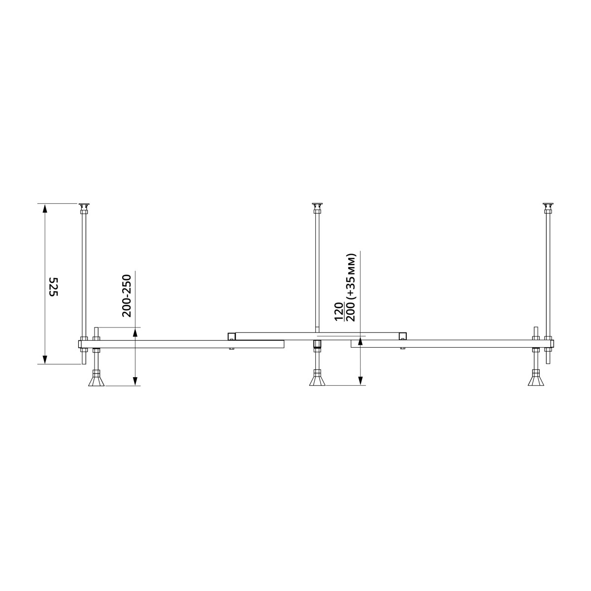 Каркас для ванны VitrA Universal 59999991002 170 x 75/180 x 80 универсальный