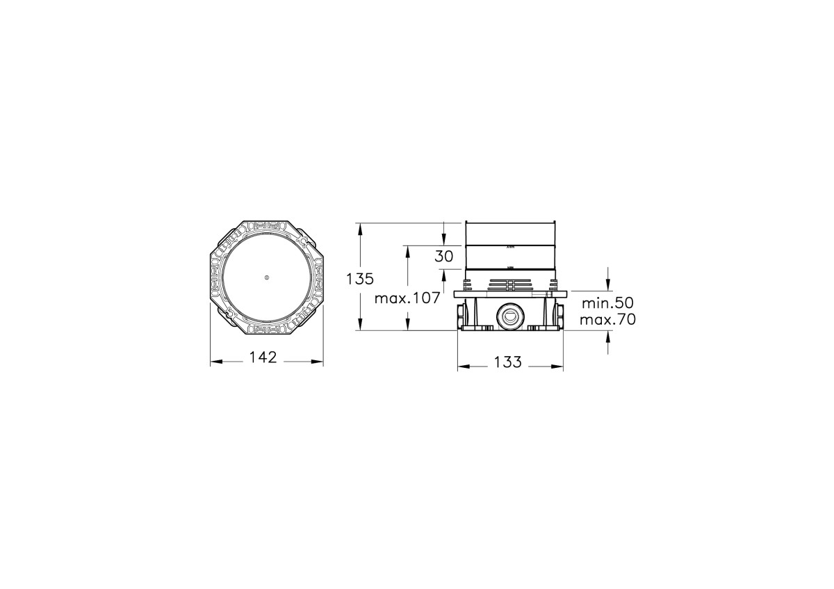 Встраиваемый душевой комплект VitrA Square A49310EXP с термостатом матовый черный латунь