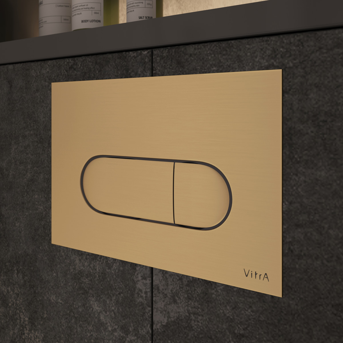 Кнопка смыва для инсталляции VitrA Root Round 740-2225 брашированное золото двойный смыв