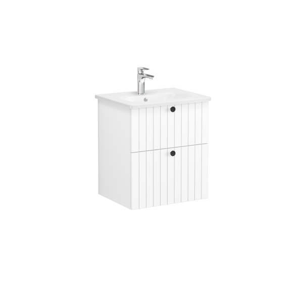 Тумба с раковиной для ванной VitrA Root Groove 69415 60 см матовая белая МДФ