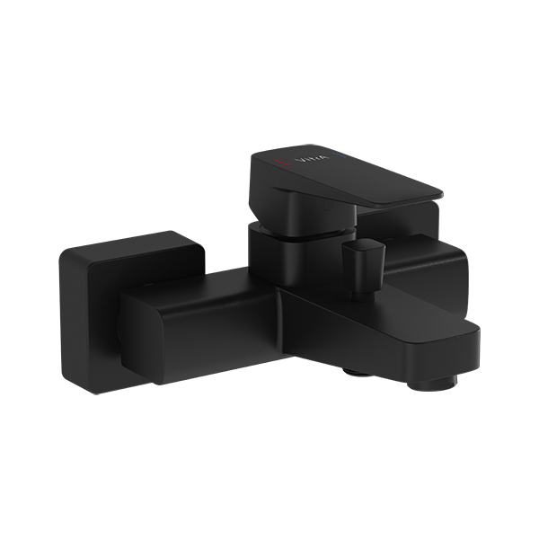 Смеситель настенный VitrA Root Square A4273736EXP для ванны однорычажный матовый черный латунь