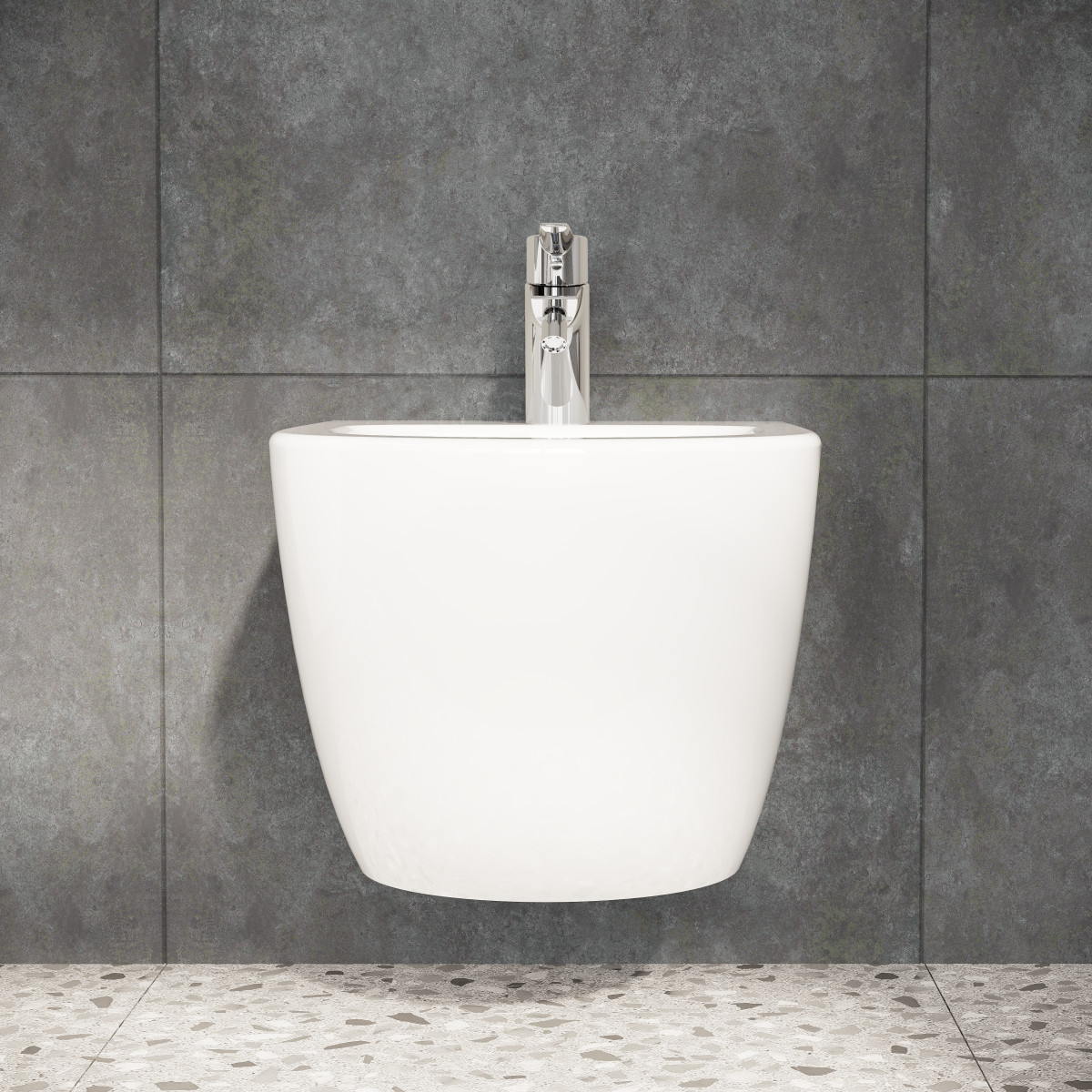 Биде VitrA Sento 4338B003-1046 подвесное белое с отверстием под смеситель покрытие Hygiene