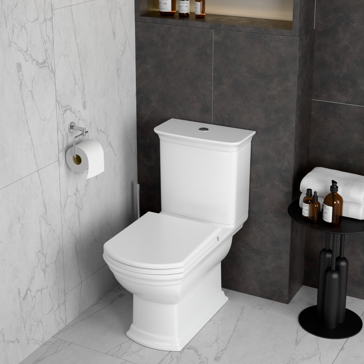 Унитаз-компакт напольный VitrA Serenada (Серенада) 9722B003-7203 с сиденьем микролифт белый санитарный фарфор антибактериальное покрытие Hygiene (Хайджн)